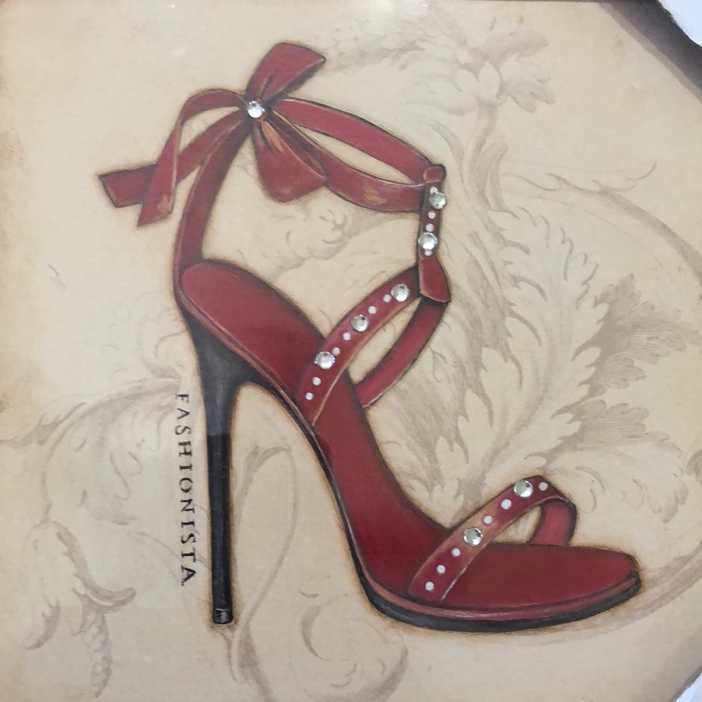 Red heel fashion frame